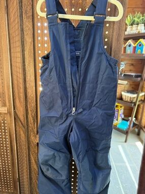 Lands' End Navy Kids One-Piece Snow Overalls